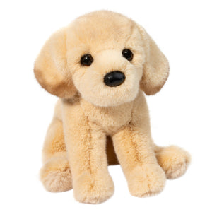 Plush dog toy on a white background