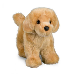 Plush dog toy on a white background