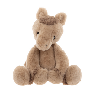 Plush horse toy on a white background