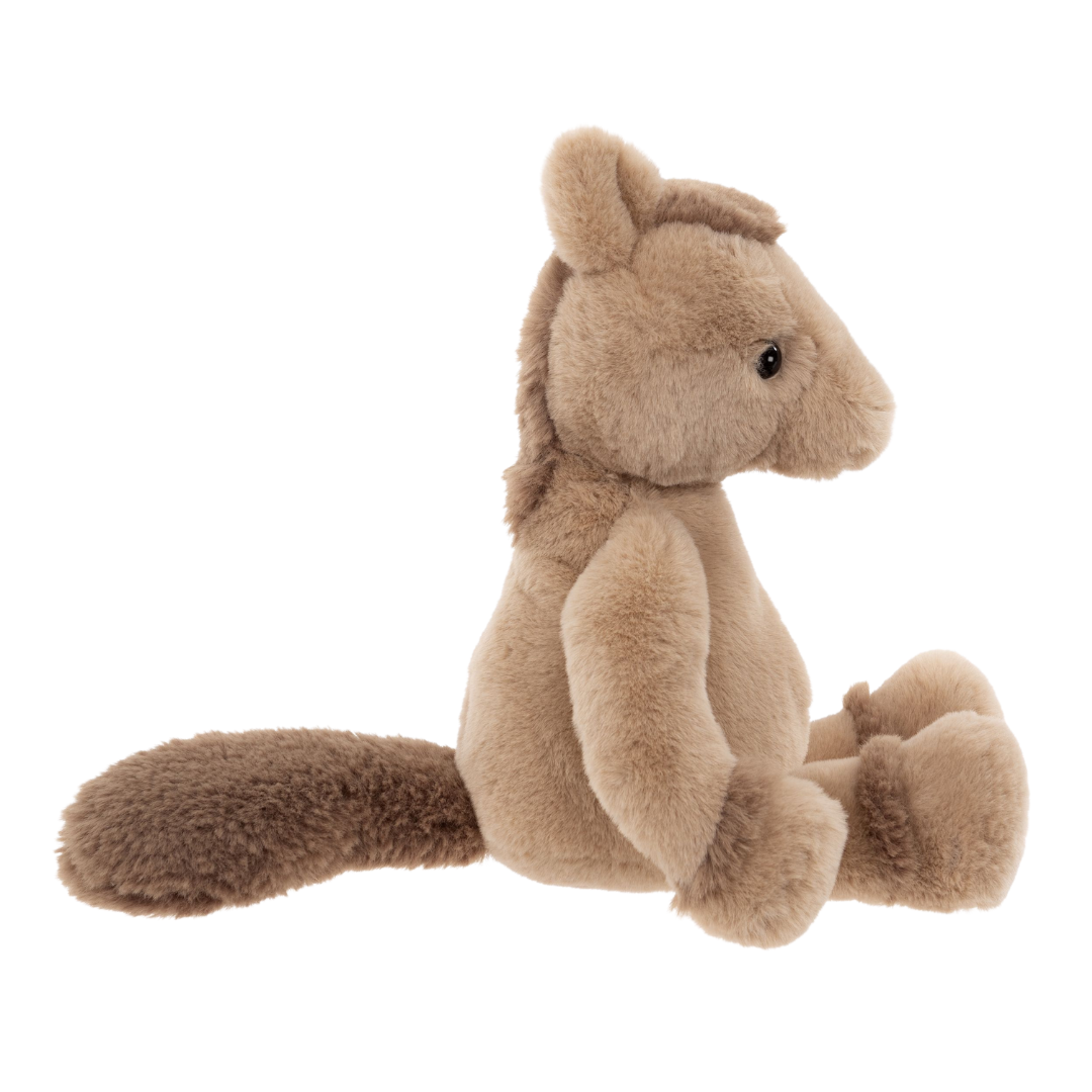 Plush squirrel toy on a white background