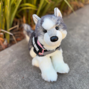Sasha Husky by Douglas Dog Plush dog standing front view Emotional Support Stuffed Animal