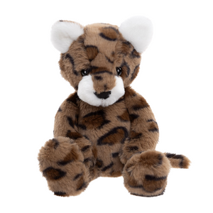Plush toy cheetah on a white background
