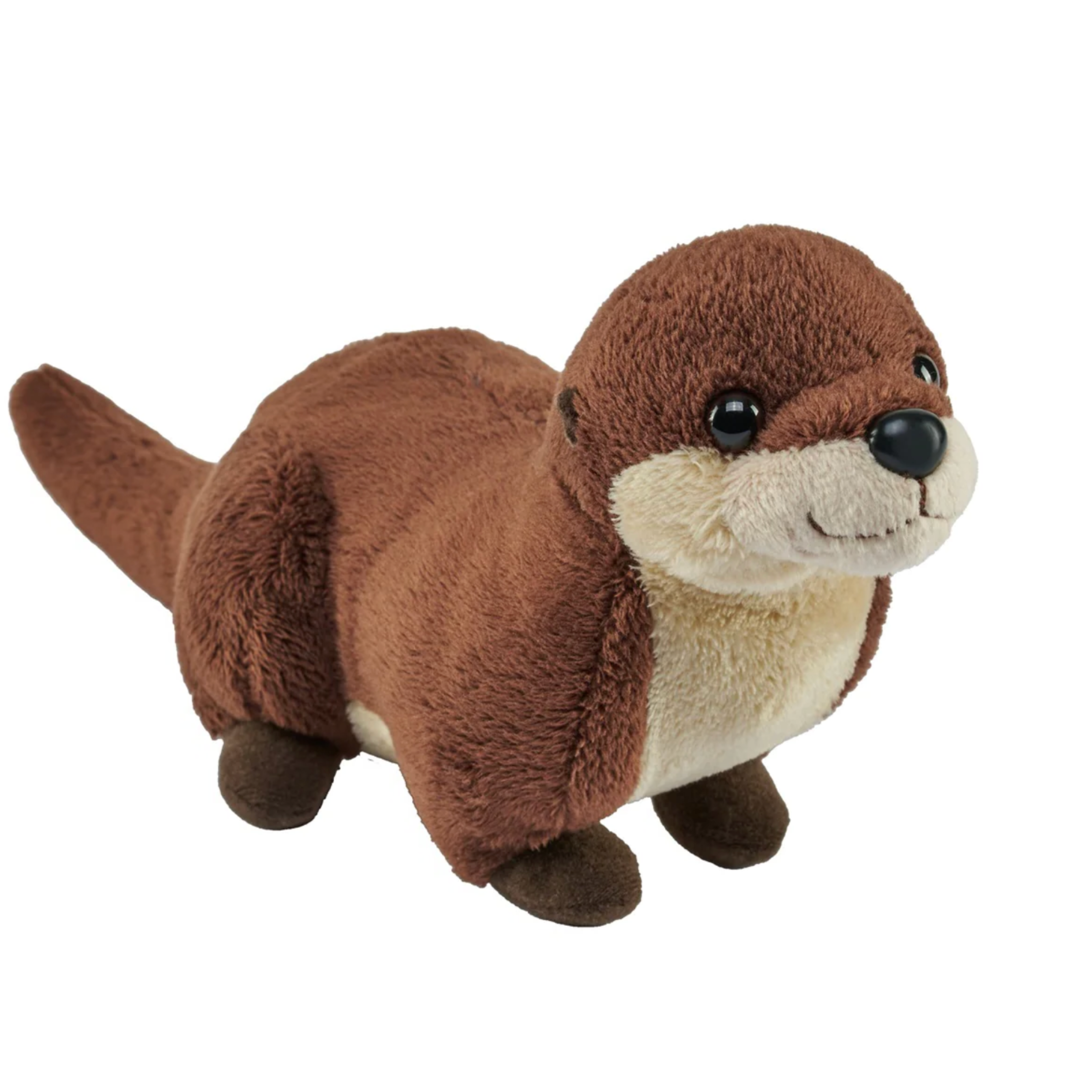 Plush toy otter on a white background