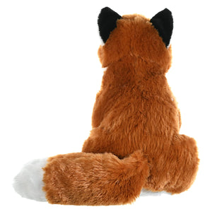 Plush toy fox on a white background