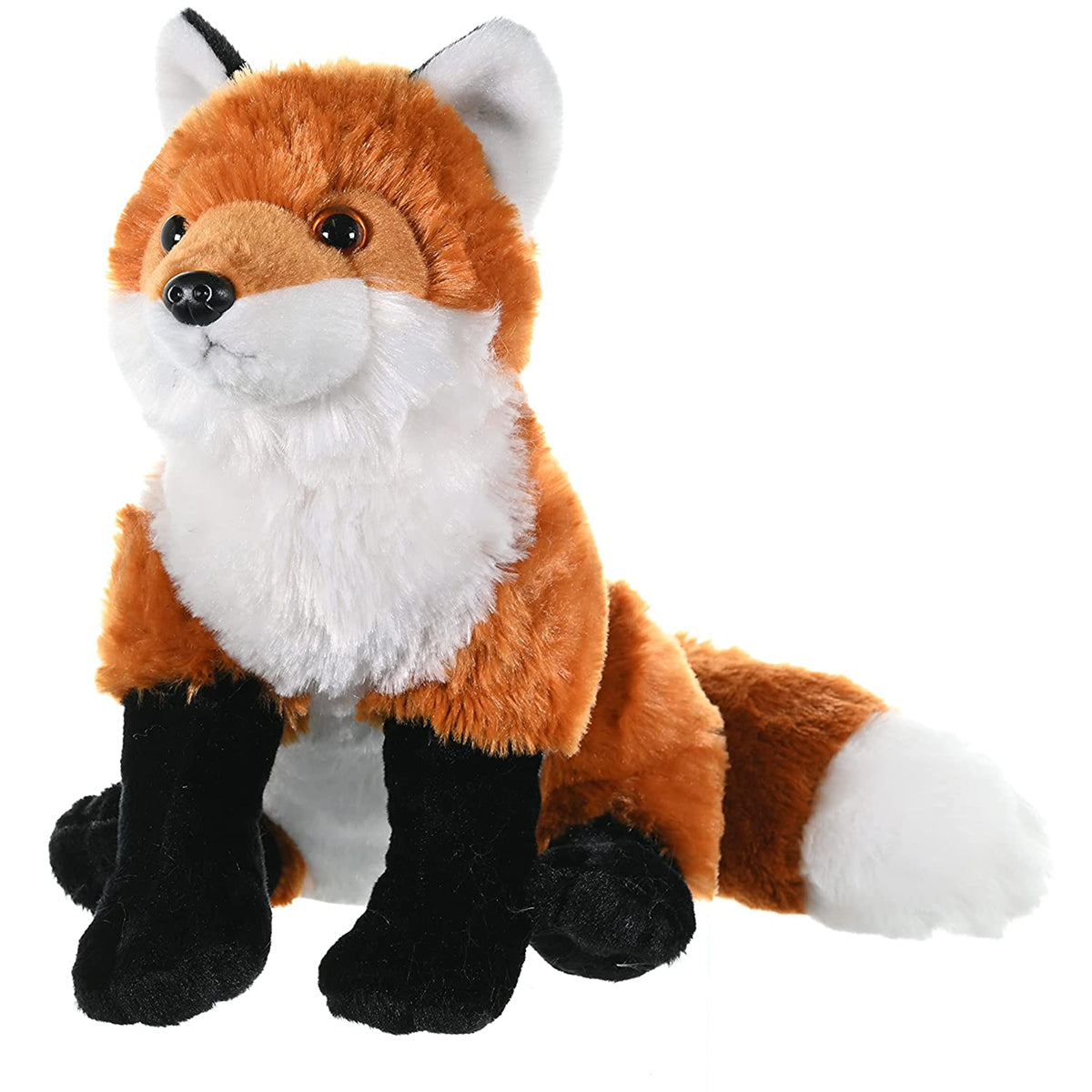 Plush fox toy on a white background