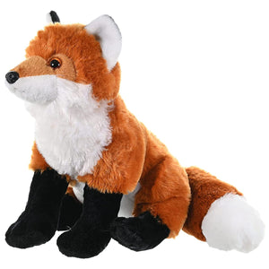 Plush fox toy on a white background