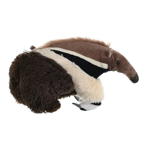 Plush toy anteater on a white background