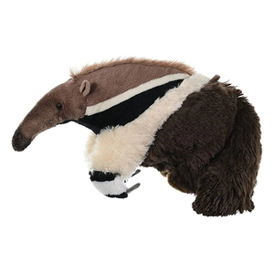 Plush toy anteater on a white background