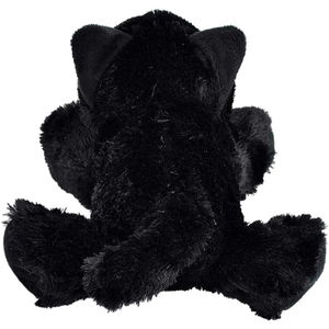 Black plush toy on a white background