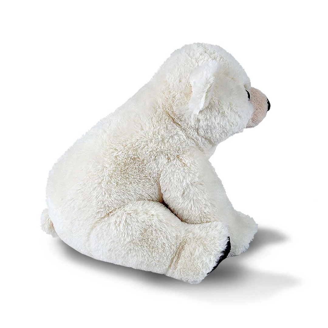 White plush bear toy on a white background