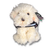 Labradoodle Plushie - Living Nature Brand - Emotional Support Stuffed Animal wearing a pink emotional support vest - front view