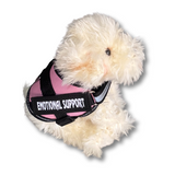 Labradoodle Plushie - Living Nature Brand - Emotional Support Stuffed Animal wearing a pink emotional support vest