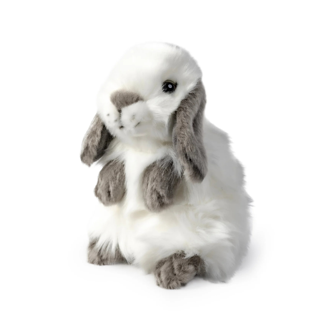 Grey & White Sitting Lop Rabbit | Living Nature | Plushie β Little Paws ...