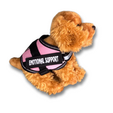 Cocker Spaniel plushie - Living Nature - Emotional Support Stuffed Animal  - wearing a pink emotional support vest - side view