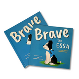 Front cover of a children's picture book, Hardcover and paperback - Brave The ESSA - a book about Emotional Support Stuffed Animals - ESSA