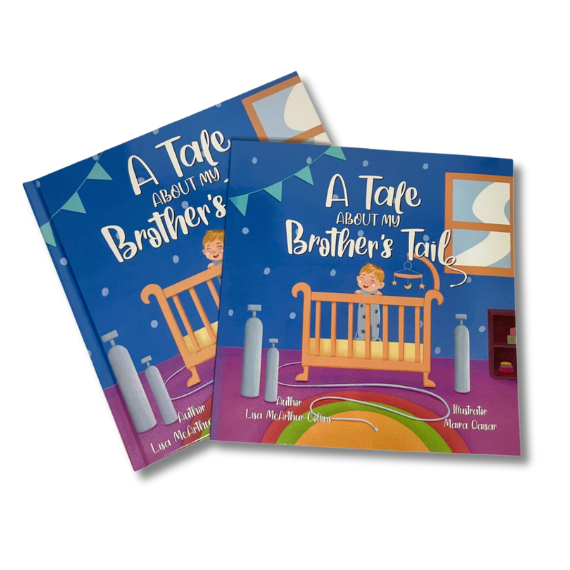 A Tale About My Brother's Tail - The front cover of the paperback and hardcover children's picture book - Sleep apnea and babies on oxygen