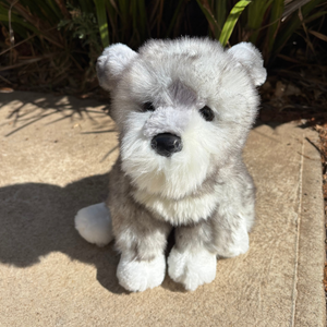 Arnold Schnauzer Douglas Dog front view plushie Emotional Support Stuffed Animal