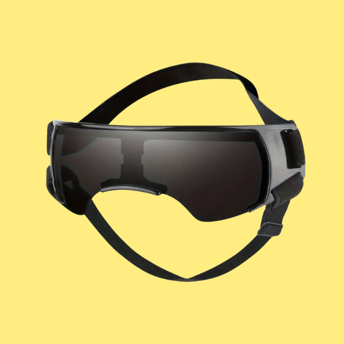 Black Dog Googles on a yellow background