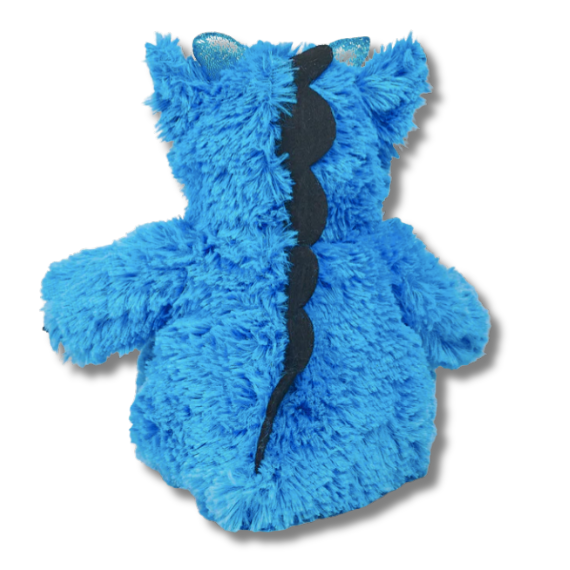 Back view of Blue Dragon - Warmies brand heatbag