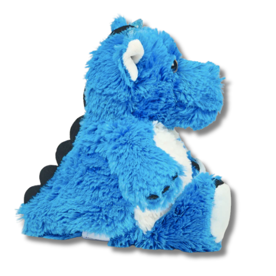 Side view of Blue Dragon - Warmies brand heatbag