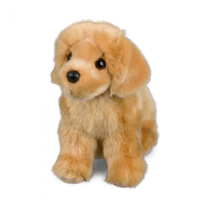 Plush Golden Retriever toy dog on a white background