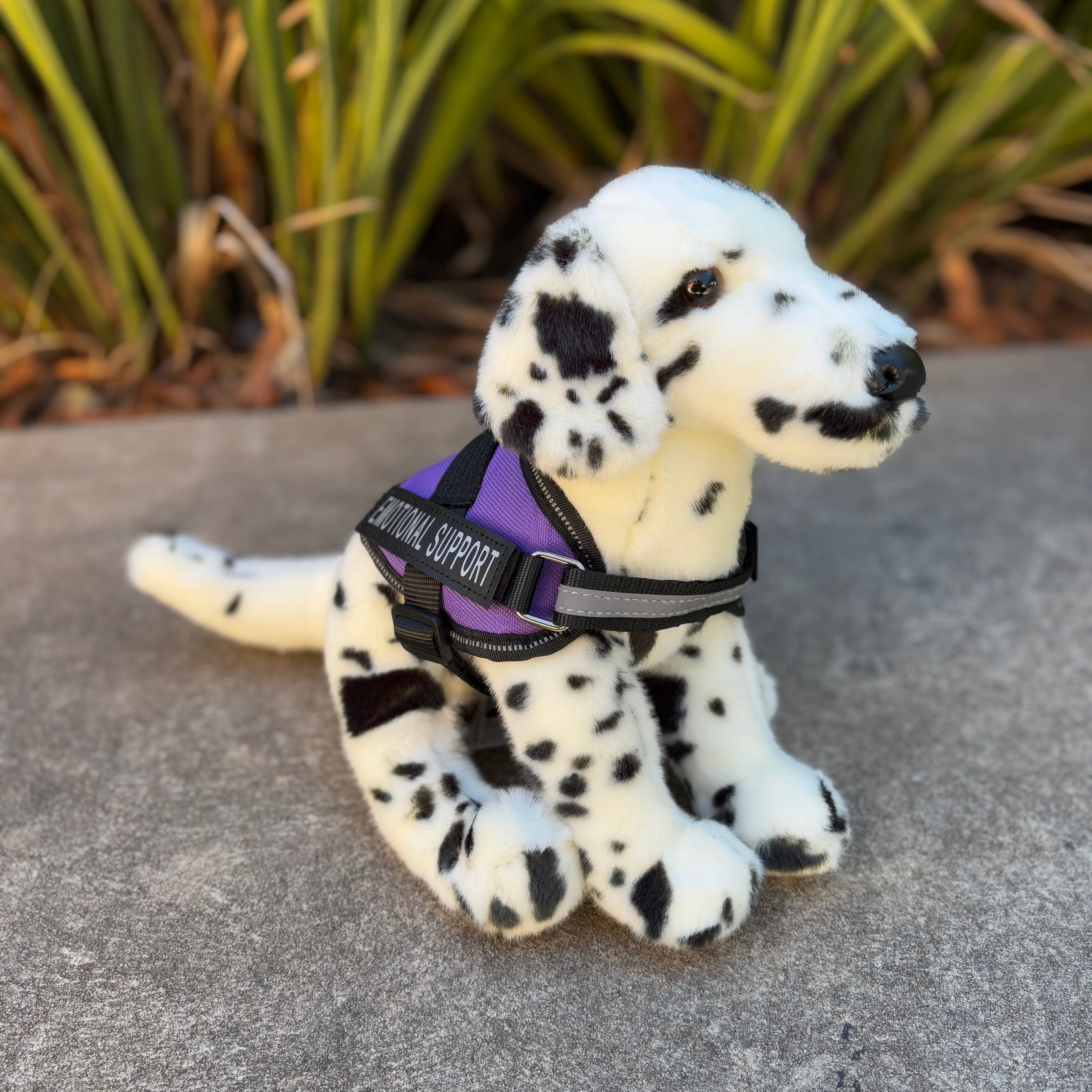 Dalmatian plush by Douglas Dog side view of essa plush dog