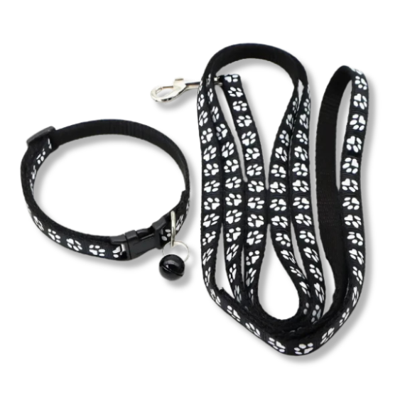 ESSA Gear - Black Leash and Collar Set - Small size for your Plush dog or emotional support stuffed animal