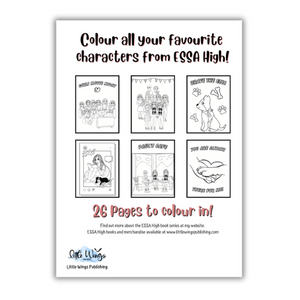 colouring book - Back cover - ESSA High - Sophie and Brave