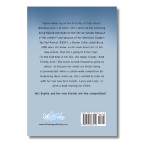 Back cover of Middle-grade fiction book - ESSA High series - Sophie and Brave