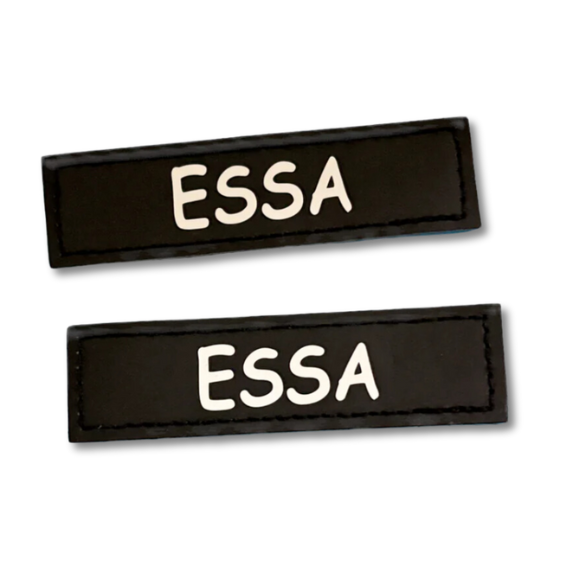 Velcro Tag for an Emotional Support Dog Vest - The label reads ESSA - essa gear