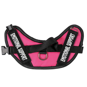 Pink 'Emotional Support' dog harness on a white background