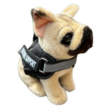 French Bulldog - Plushie - ESSA - Living Nature - Emotional Support Stuffed Animal wearing black essa gear