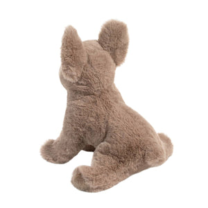 Plush dog toy on a white background
