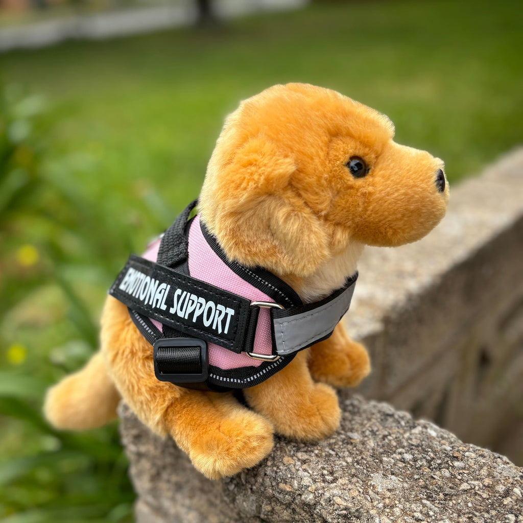 Golden Retriever Plush Dog - Emotional Support Stuffed Animal ESSA - Living Nature pink essa gear