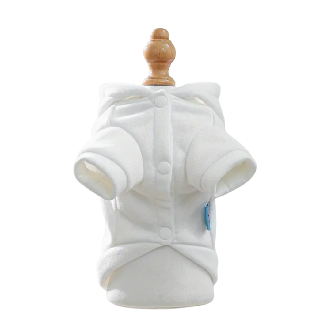 White pet mummy outfit on a white background