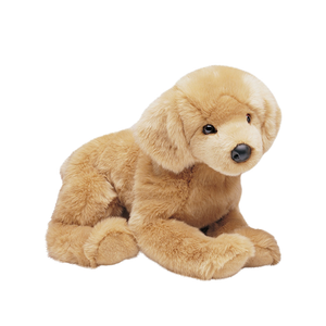 Plush dog toy on a white background