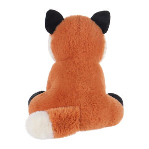 Plush toy fox on a white background