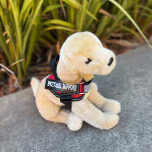 Mandy Yellow Lab by Douglas Dog sitting plush dog