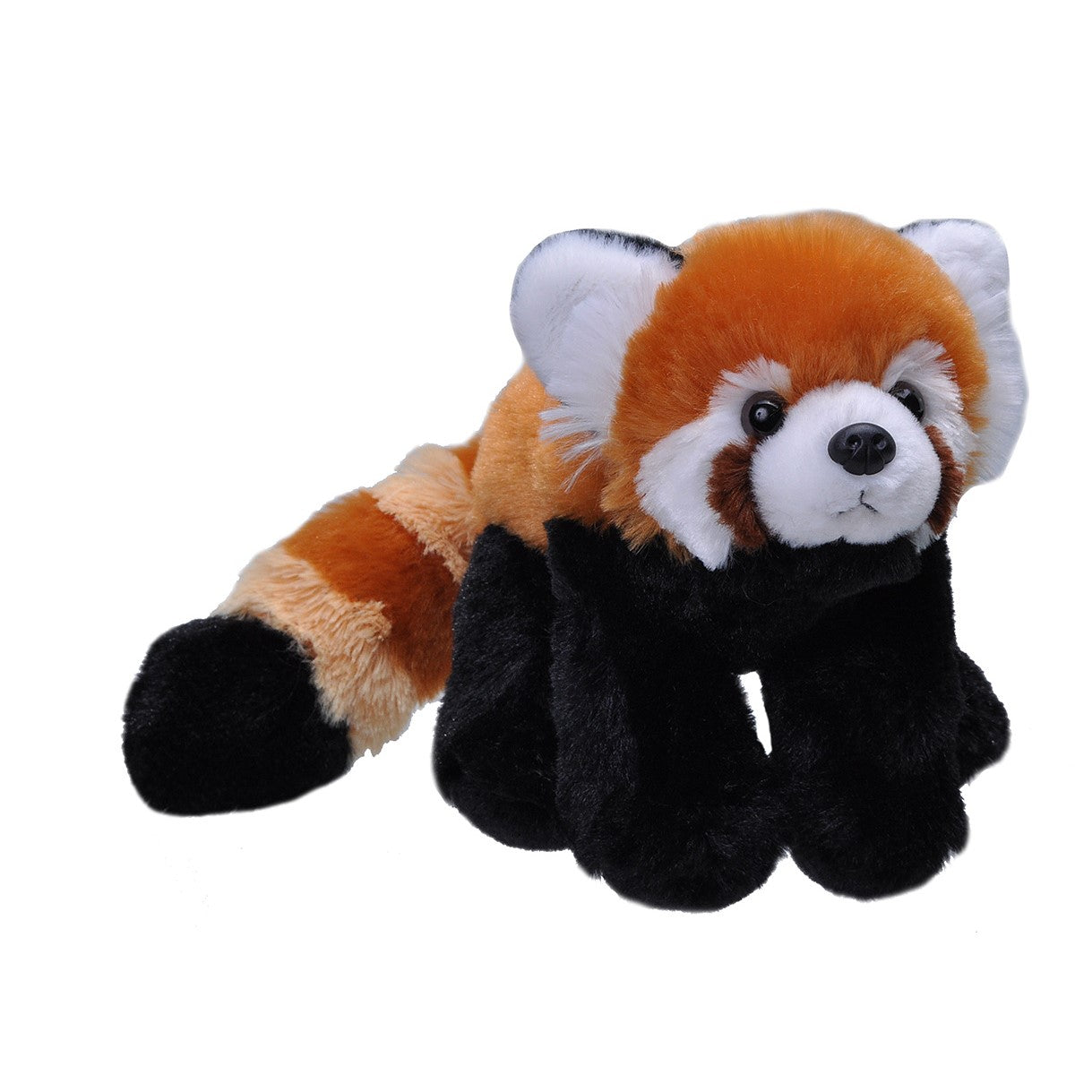 Plush toy of a red panda on a white background