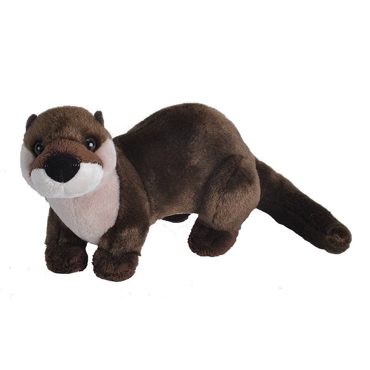 Plush toy otter on a white background
