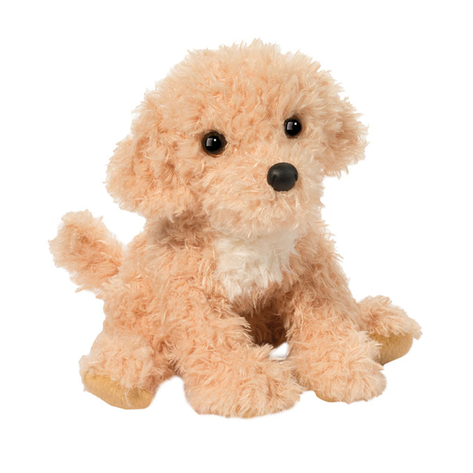 Plush toy dog with a white background