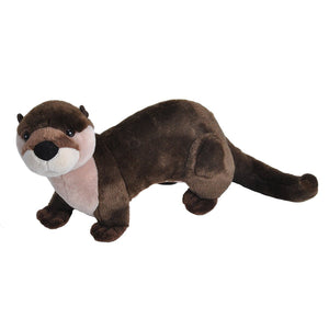 Plush toy otter on a white background