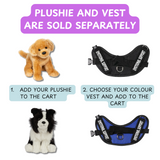 AN INFORMATION POSTER STATING THAT PLUSHIES AND VESTS ARE SOLD SEPARATELY.