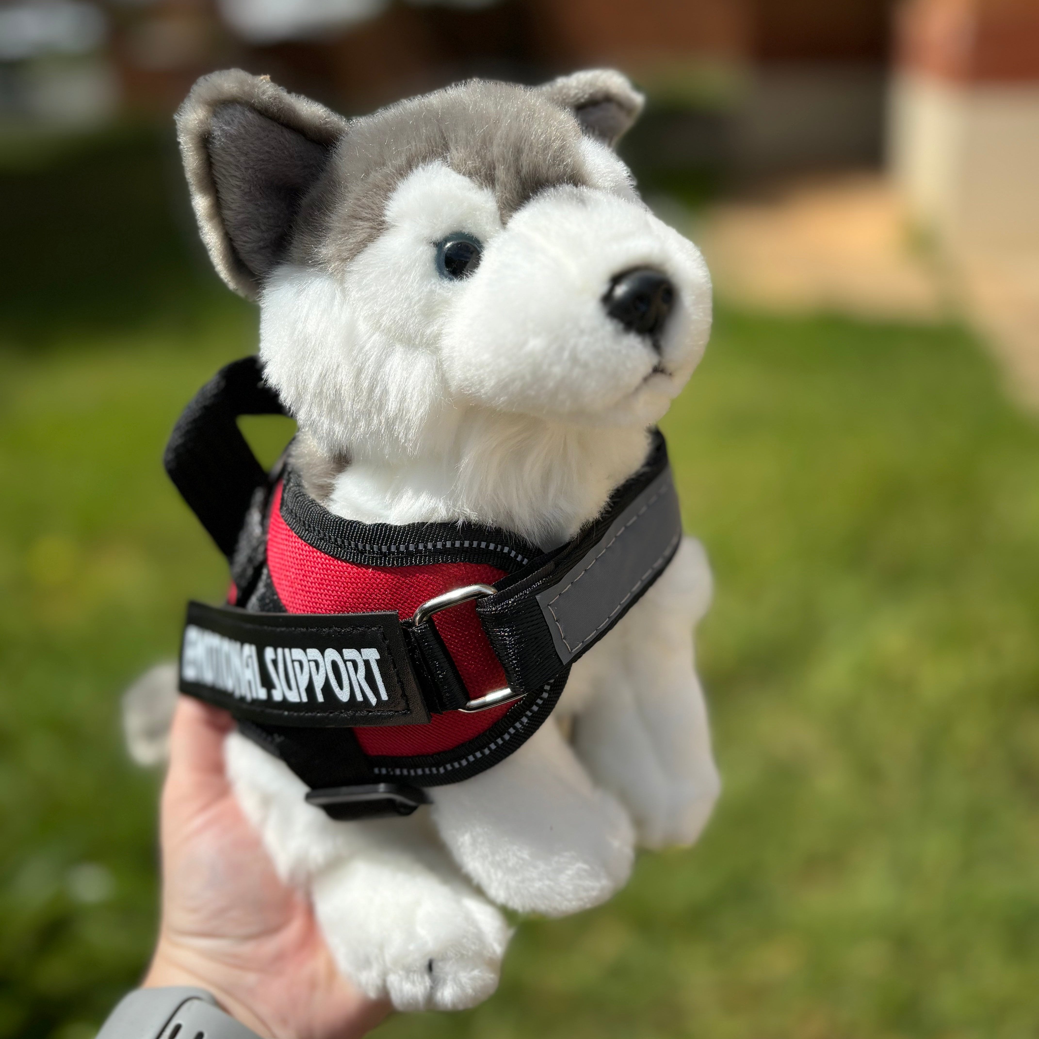 Husky Plush Dog - Emotional Support Stuffed Animal - ESSA - Living Nature - red emotional support vest - essa gear