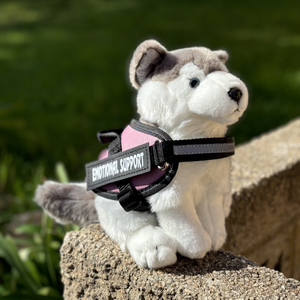Husky Plush Dog - Emotional Support Stuffed Animal - ESSA - Living Nature - pink essa gear