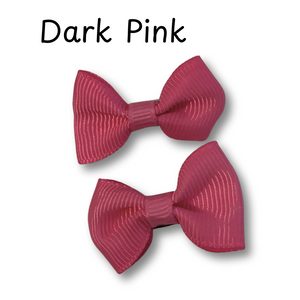 Two dark pink hair bows on a white background with 'Dark Pink' text above.