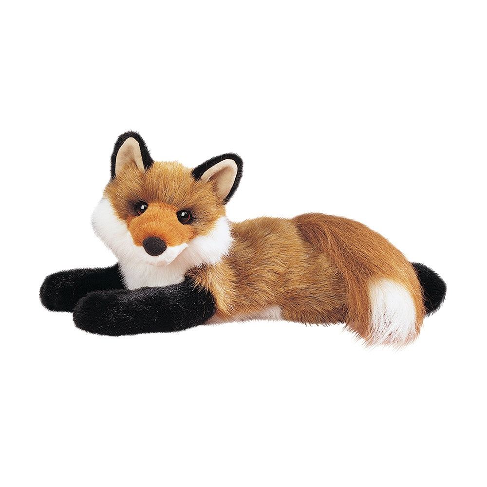 Plush fox toy on a white background