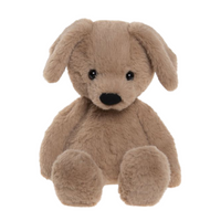 Plush dog toy on a white background