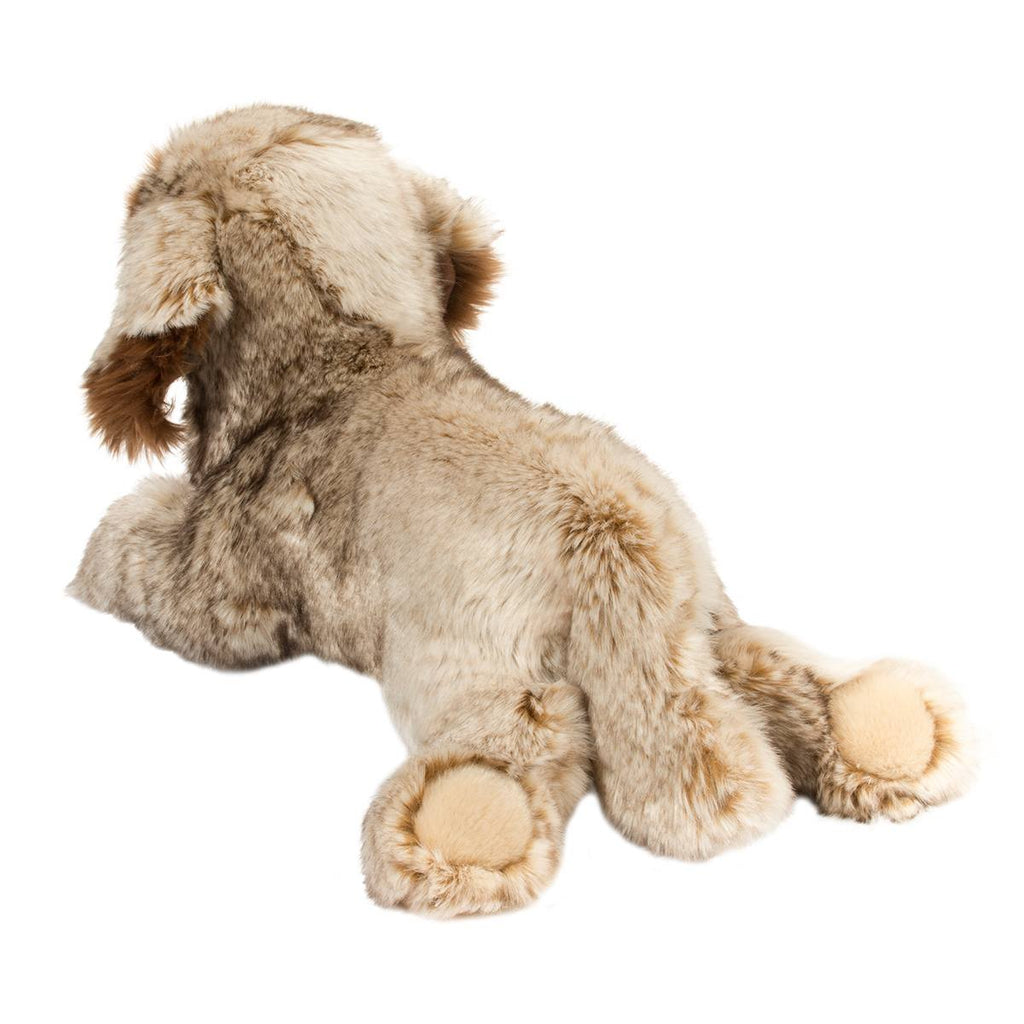 Plush toy elephant on a white background
