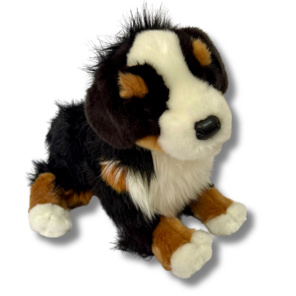 Trevor Bernese Mountain Dog side View of plush dog by Douglas Dog